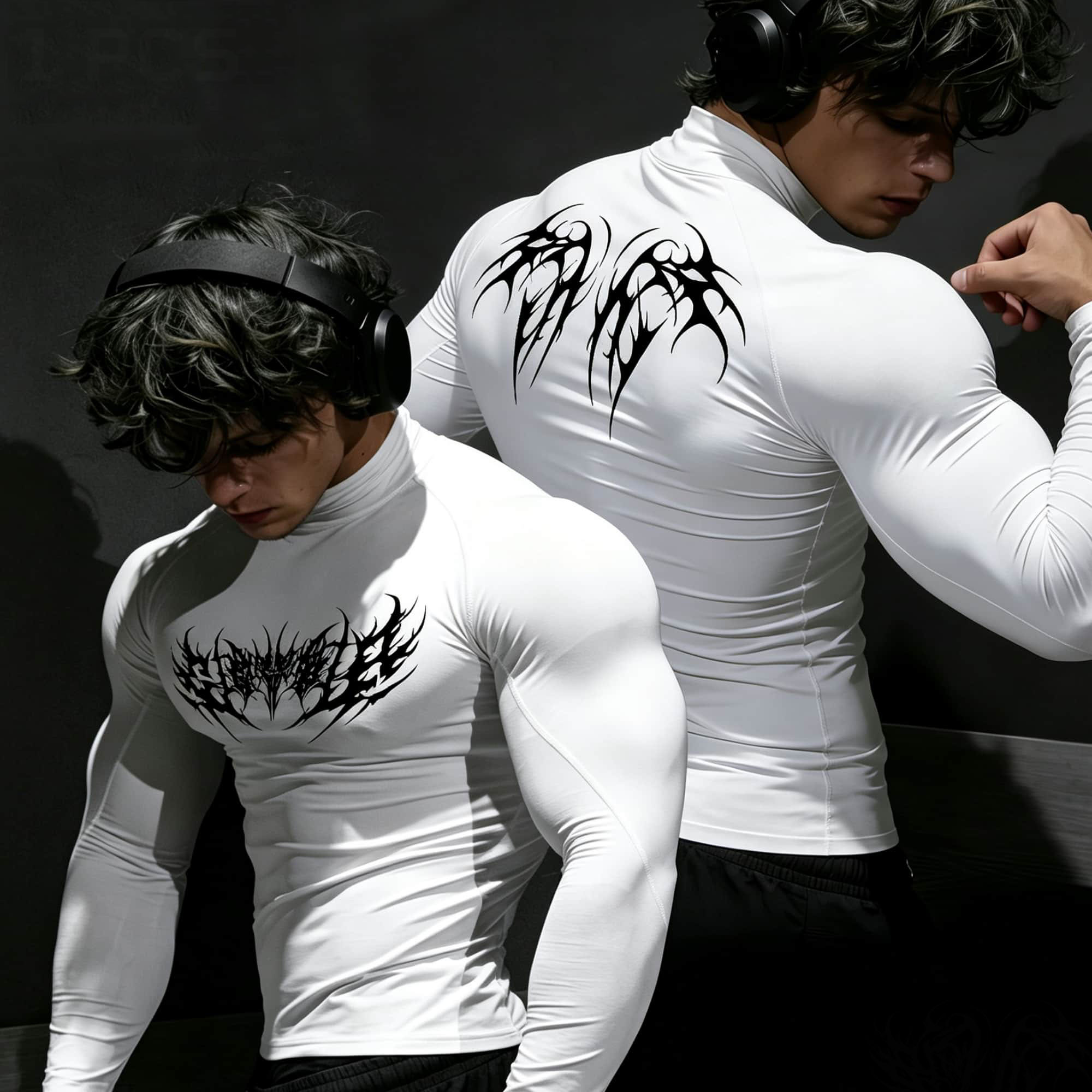 Punk Dark Abstract Thorn Lette - Base Layer Top review and price