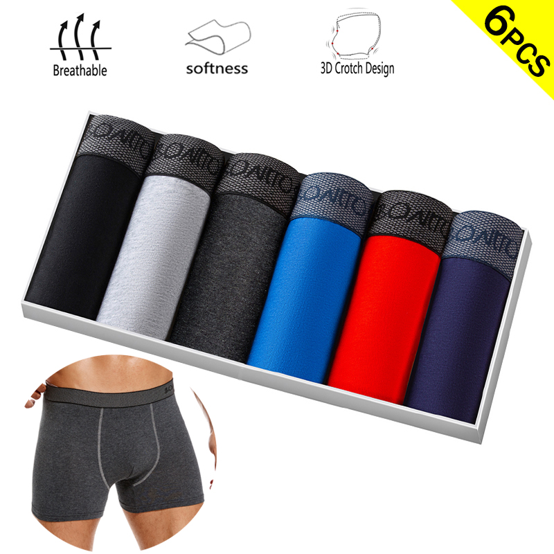 6pcs/pack Boxer Briefs Solid C - Multi Pack Underwear review and price