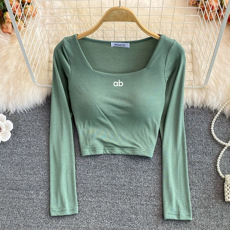 Women Korean Fashion Square Ne - Base Layer Top review and price